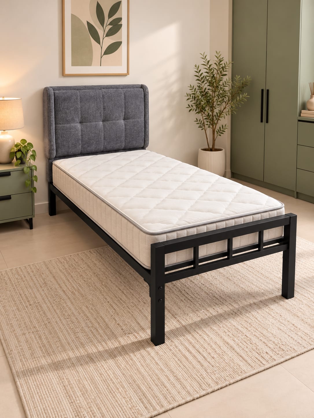 JZD Linen / Fabric Headboard Dark Grey